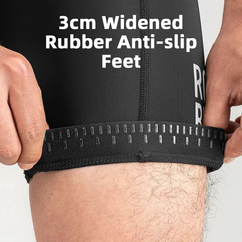 ROCKBROS men's cycling shorts with 3D gel pad and anti-slip rubber bottom band