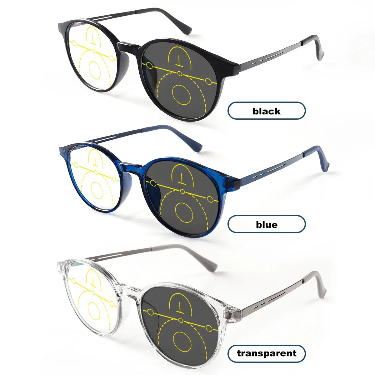 NovaSight Progressive Multifocal Reading Glasses With Photochromic Lenses For Indoor Outdoor Clarity