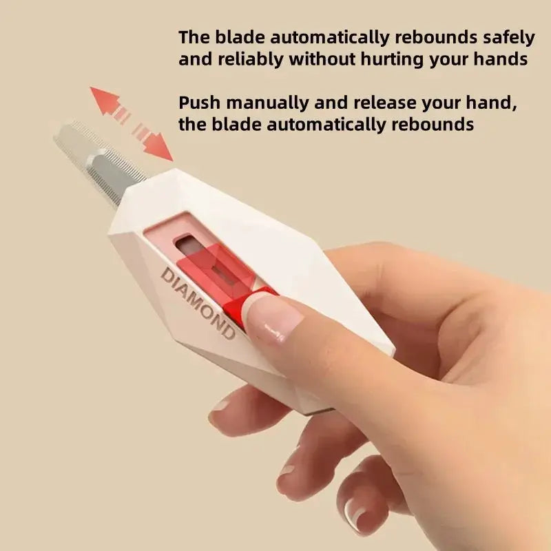 Diamond Design Unbox Knife With Safety Round Head Cutter And Magnetic Box Cutter For Opening Packages And Letters
