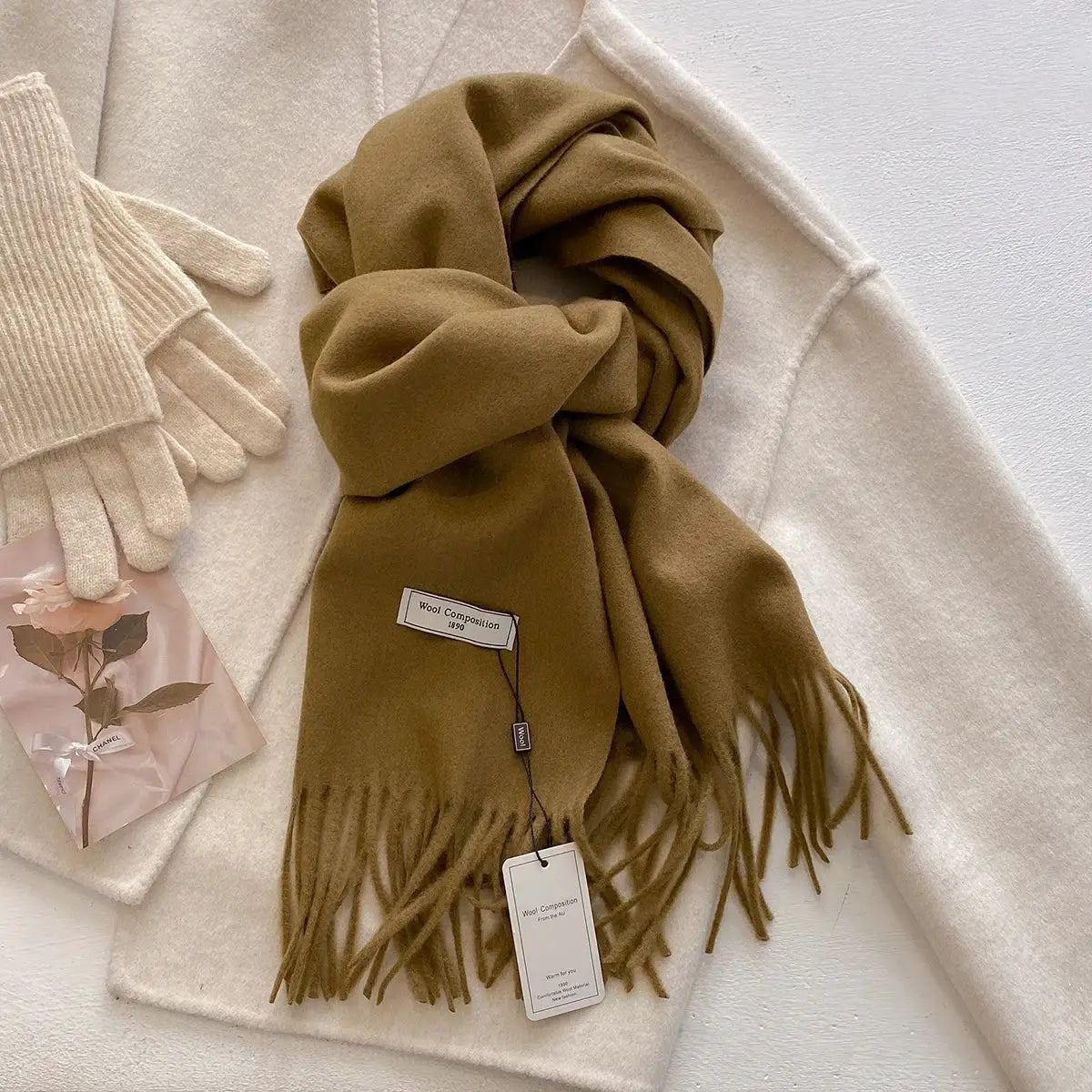 LuxeWeave 26 Color Winter Scarf for Women Long 175 Centimeters Premium Polyester with Tatting Weave Cozy Warmth