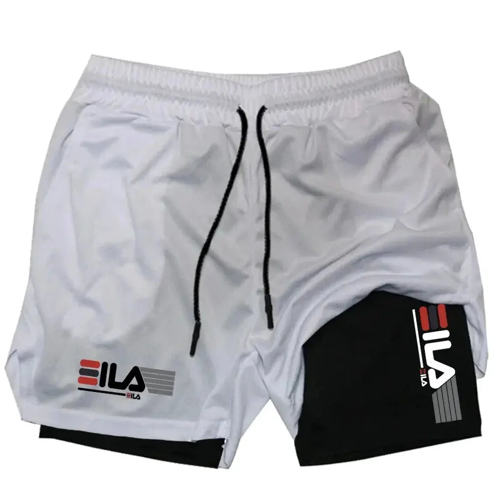 Mens Two In One Sports Shorts Breathable Quick Drying Double Layer For Summer Running And Training M3XL