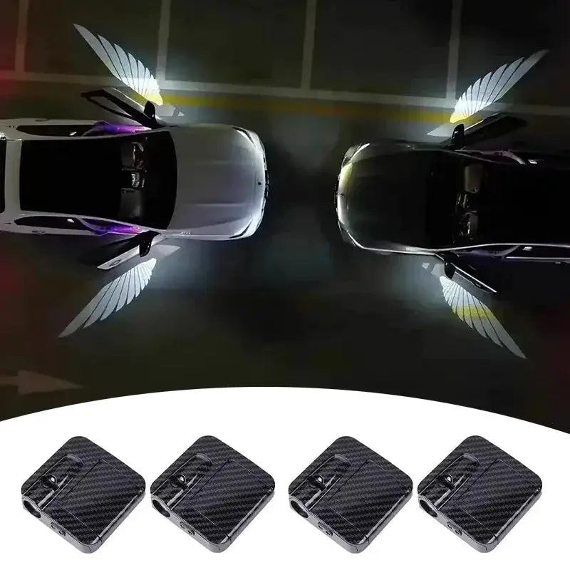Car door laser projector kit by Simples Market; 4 wireless HD battery-powered LED welcome lights