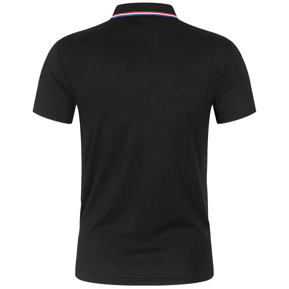 2025 Hot Sale Mens Summer Casual Polo Shirt Breathable Comfortable Solid Color Short Sleeve Tee