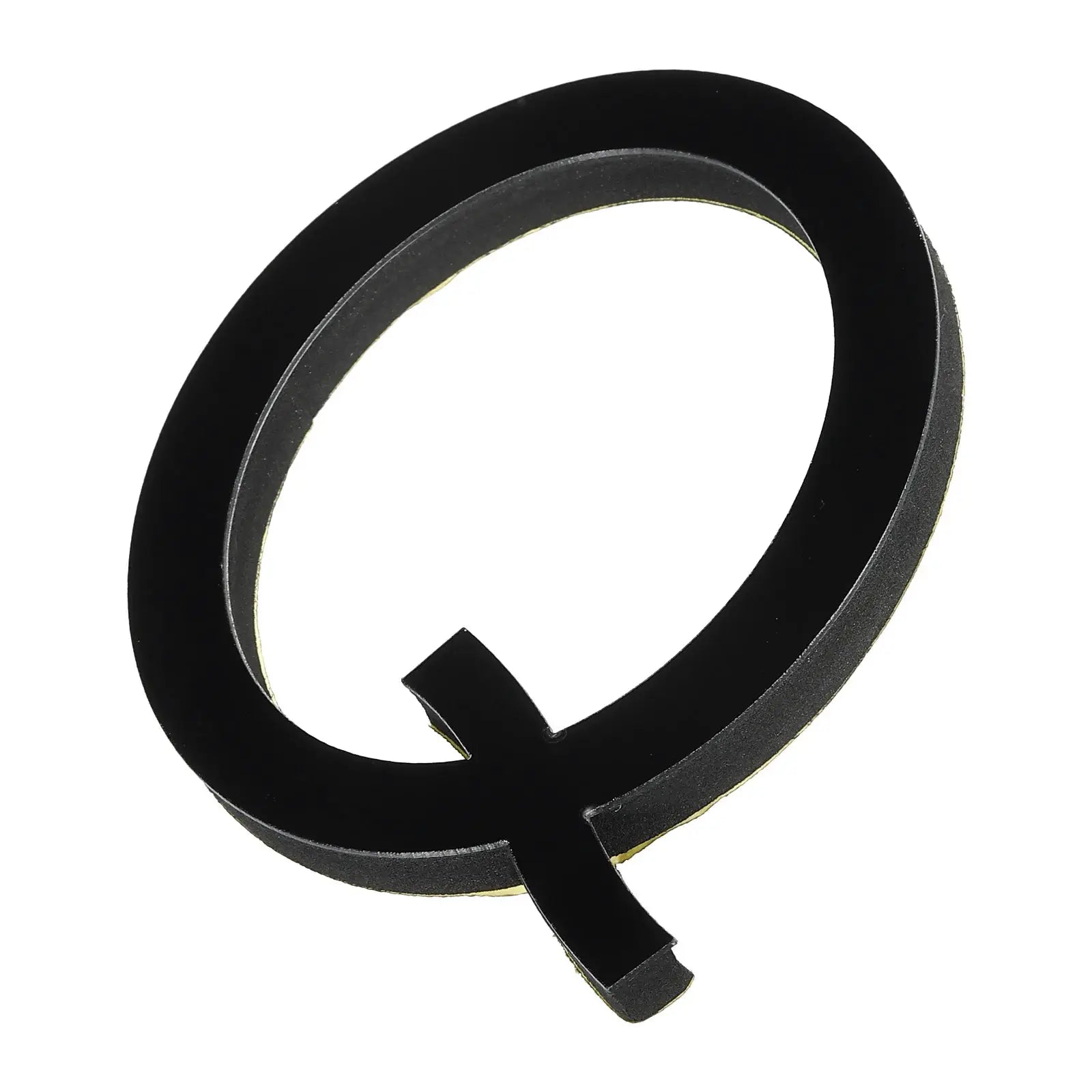 Q letter 3D mirror acrylic wall art sticker, black with gold edge, self-adhesive