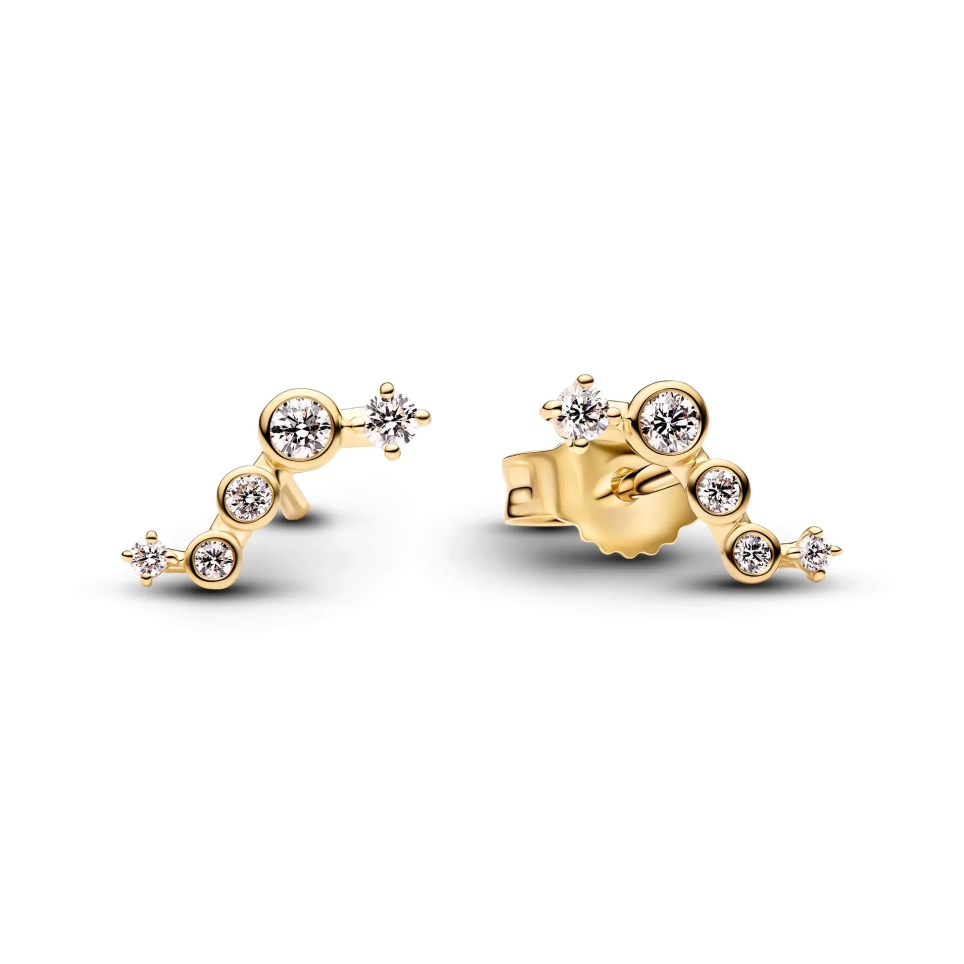 Bracelet set: two gold-tone bracelets with round cubic zirconia stones by Simples Market