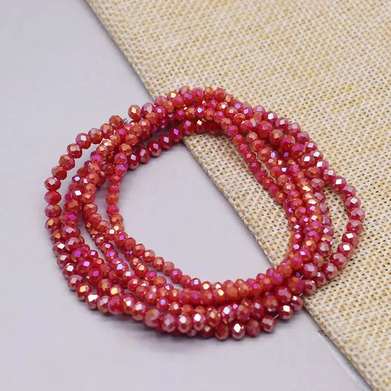 Yanqi Rondelle Crystal Beads 2mm 3mm 4mm Faceted Round Glass Beads for Jewelry Making DIY Spacer Beads