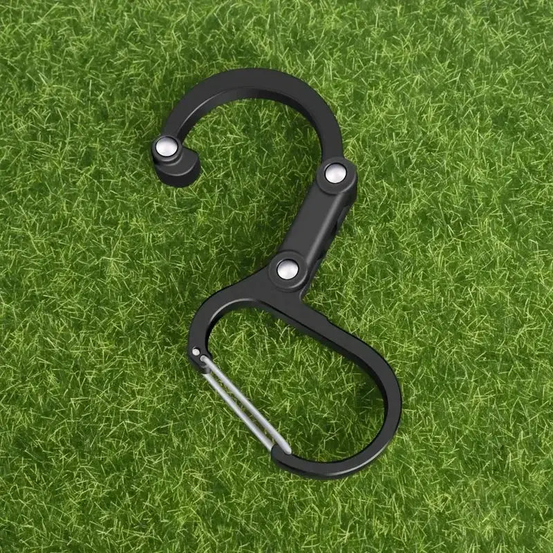 Simples Market Hybrid gear clip rotating carabiner, black metal, non-locking camping backpack accessory