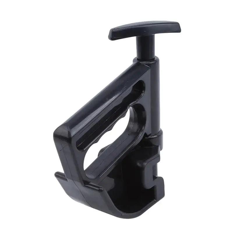 Automotive tire bead clamp tool, black heavy-duty wheel-changing accessory.