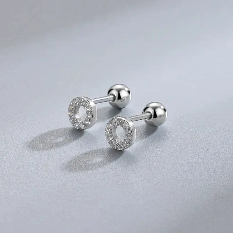 Hypoallergenic Heart Stud Earrings For Women Girls Screw Back Cartilage Helix Piercing Jewelry Gifts