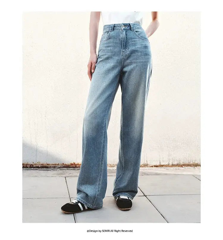 Semir Jeans Women Cool Feeling Wide Leg Floor Length Pants Summer 2025