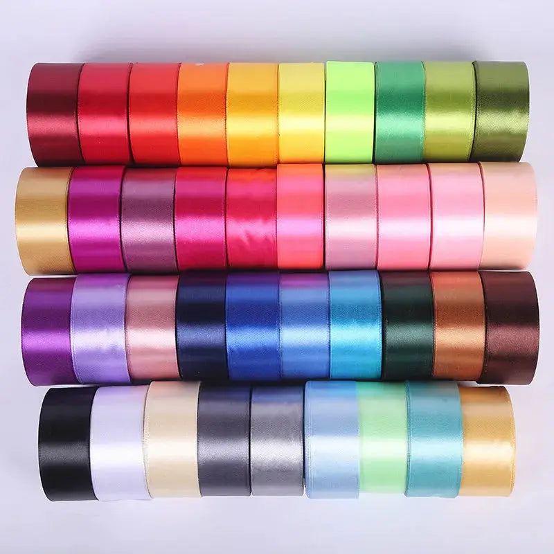 22 Meters Satin Ribbon Assorted Colors 6mm Wide 100 Percent Polyester Gift Wrap Craft Bow