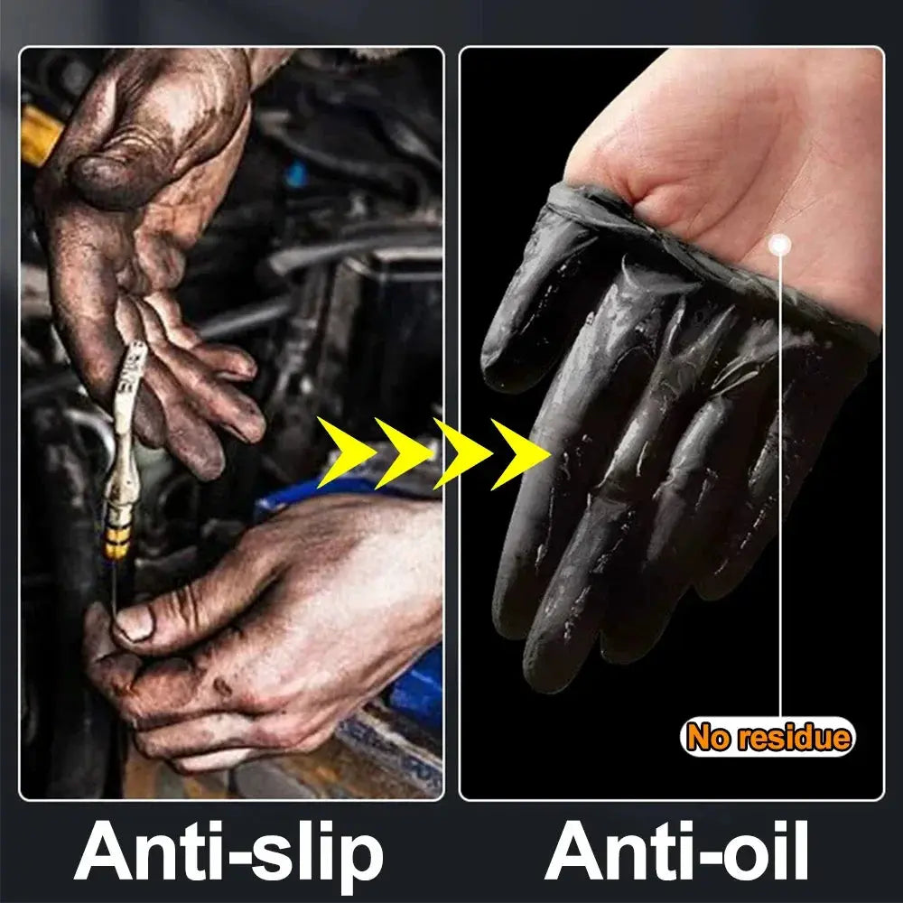 Heavy-duty nitrile gloves by Simples Market, 8mil extra-thick with textured grip, anti-slip and anti-oil (pair)