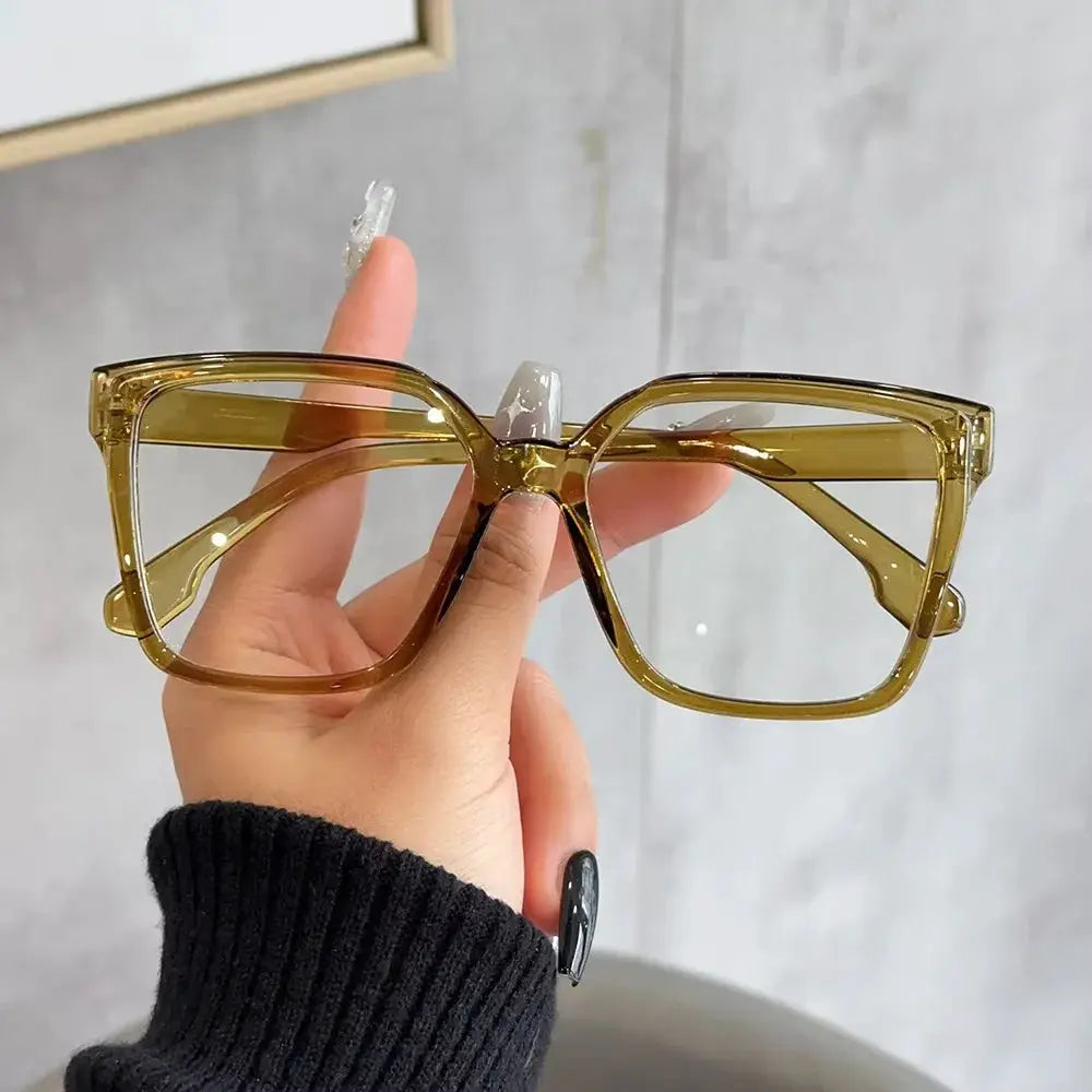 Aura Geometric Reading Glasses Unisex With Transparent Lenses Lightweight Plastic Frame For Daily Office Reading