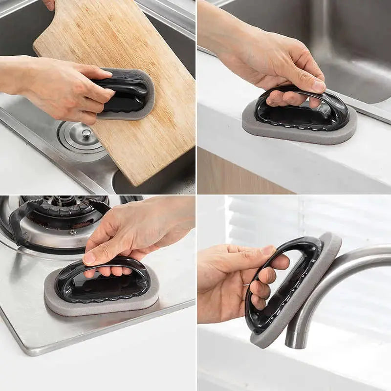 Magic Emery Sponge Brush Wipe Eraser Cleaner With Nano Emery Surface For Rust Removal And Ergonomic Handle