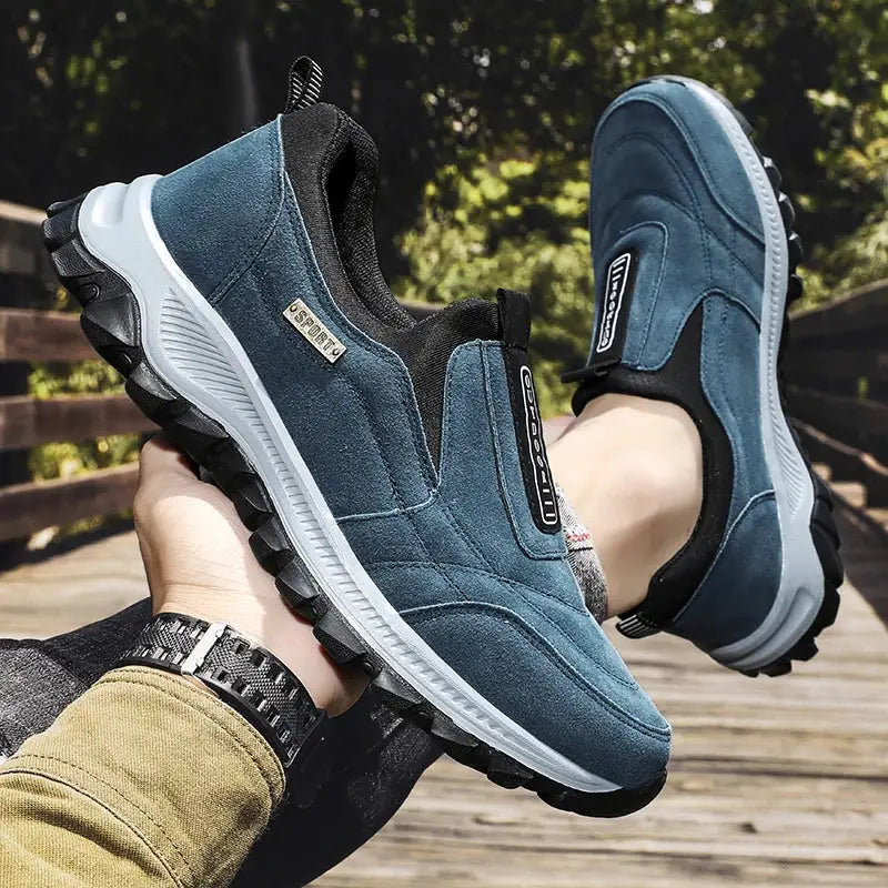TrailStride Mens Non Slip Casual Sports Shoes with Breathable Hemp Upper and Wear Resistant Outdoor Walking Shoes