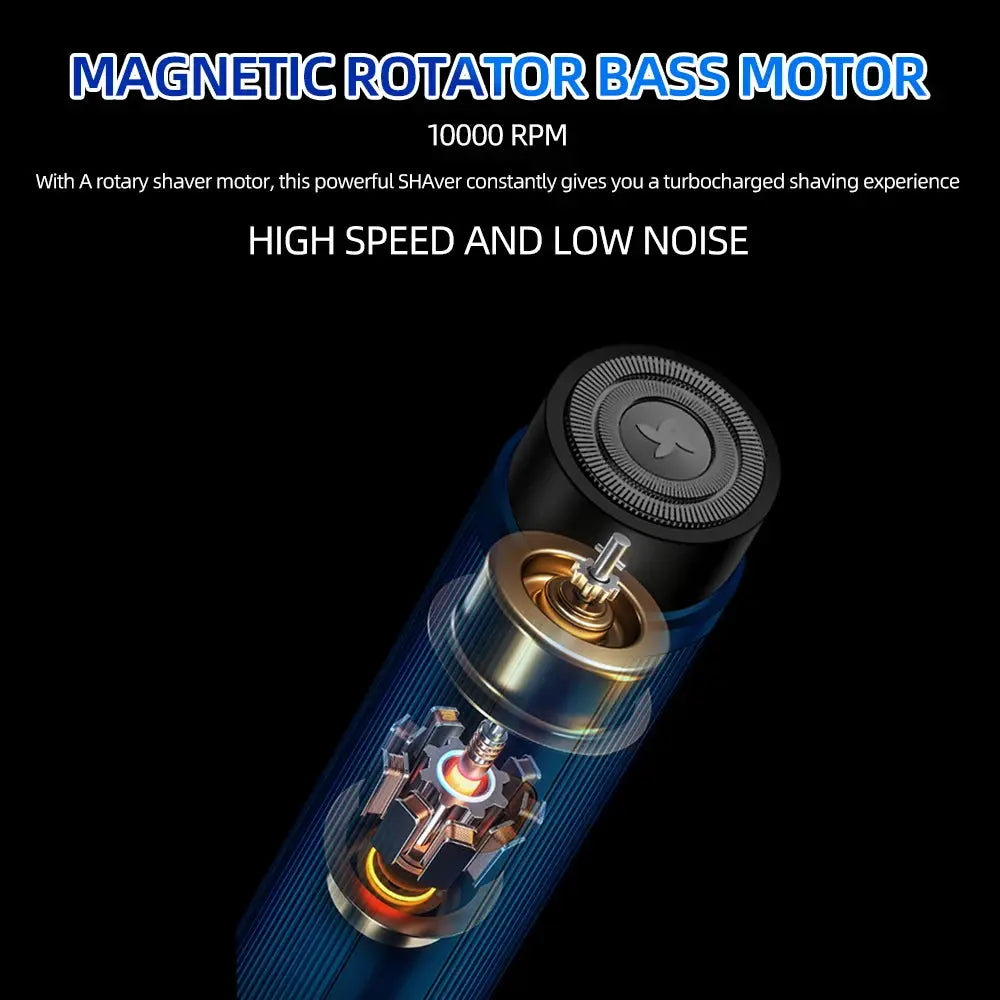 Apex Mini Electric Shaver Rechargeable Portable Turbine Rotary Razor For Face And Body Travel
