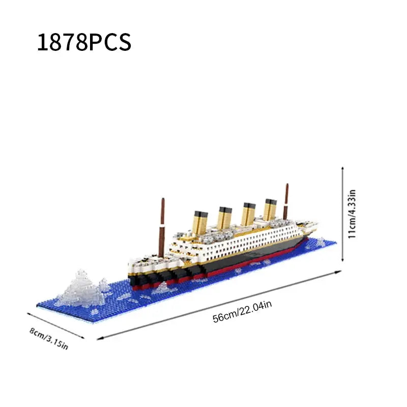 Titanic Micro Particle Building Block Puzzle Ship Model For Kids 6 12 Construction Toy