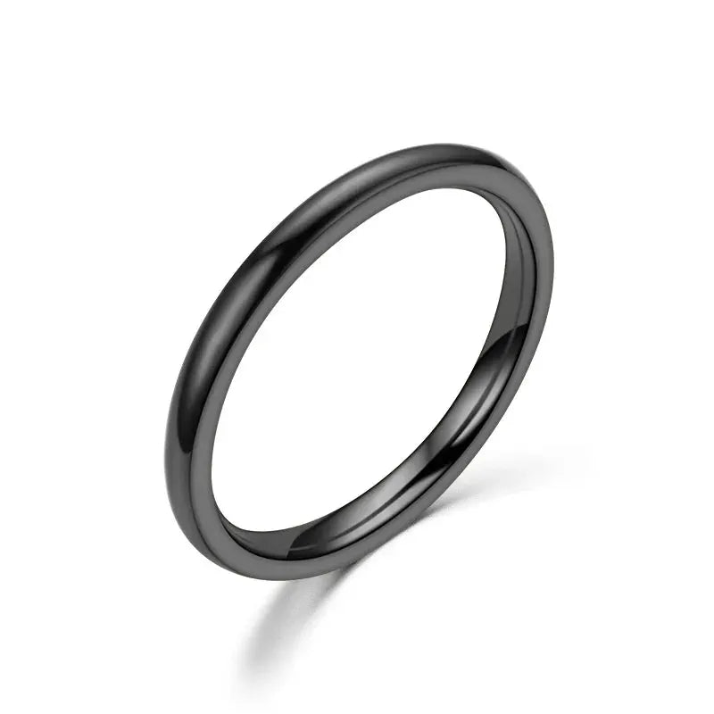 2mm Rose Gold Stainless Steel Ring For Women And Girls Minimalist Fashion Jewelry Gift
