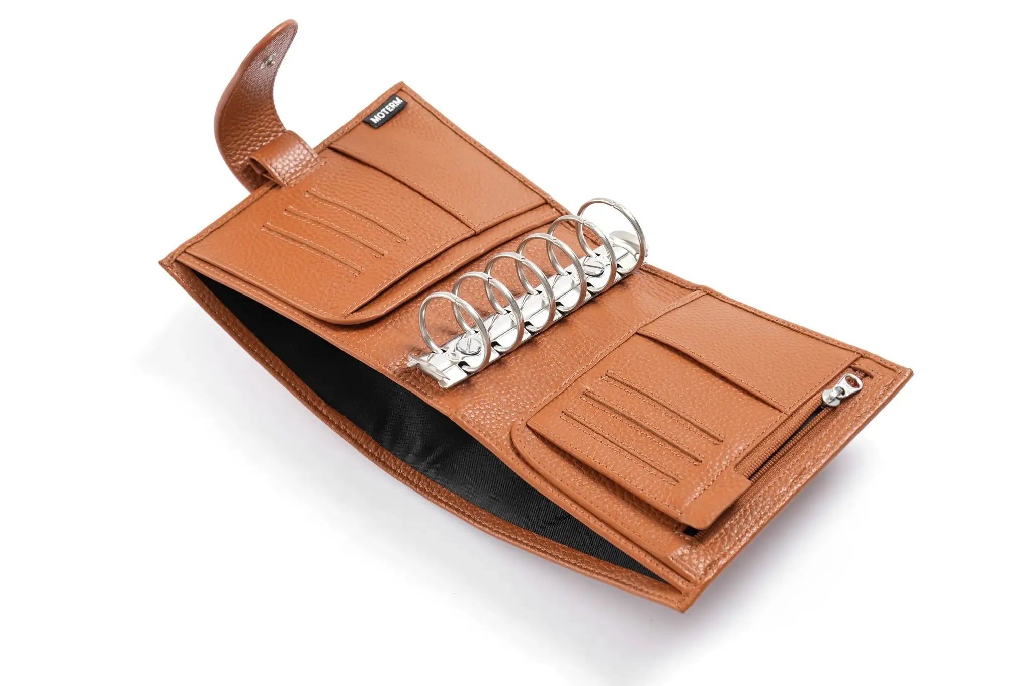 Moterm Luxe 2.0 pocket-size planner in tan pebble-grain leather with 30mm rings