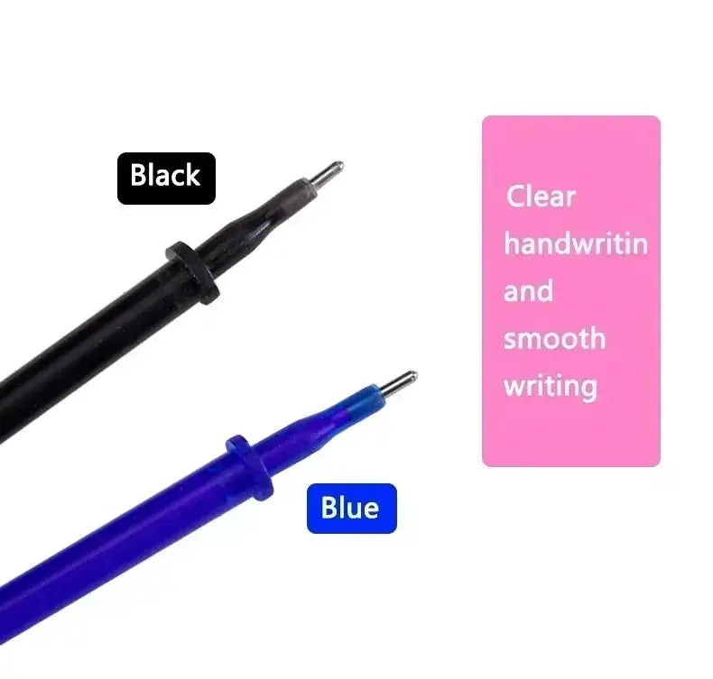 Kawaii erasable gel pens by Simples Market; two-pack in black and blue for notebooks and school use