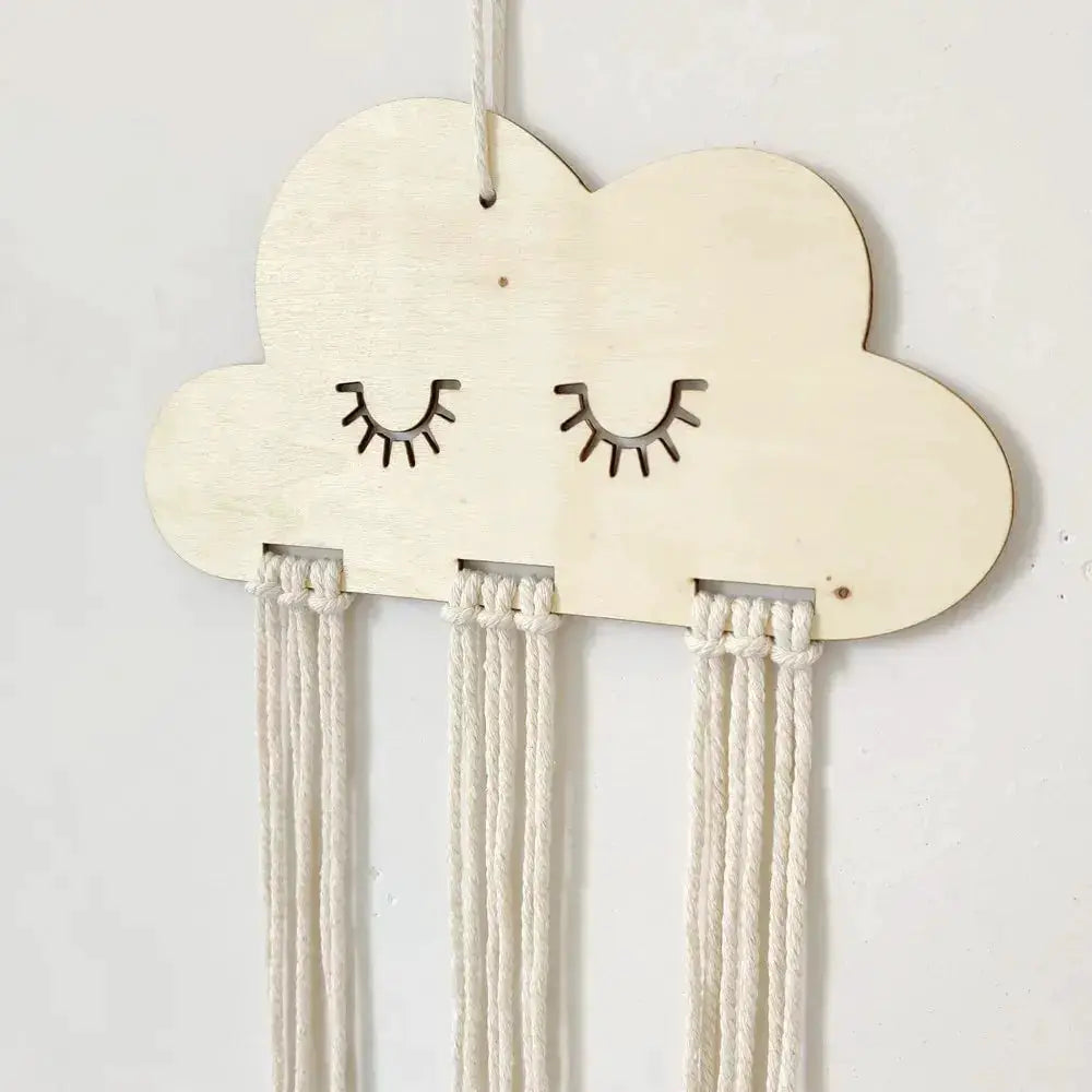 EW Solid Wood Clouds Model Jewelry Hairpin Bow Storage Tool Decorative Organizer For Small Accessories And Desk Decor