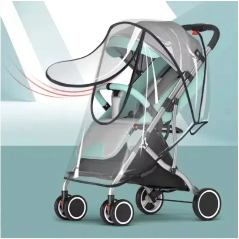 Universal Waterproof Rain Cover For Prams And Strollers Transparent Dust Cover With Zip For Rainy Season