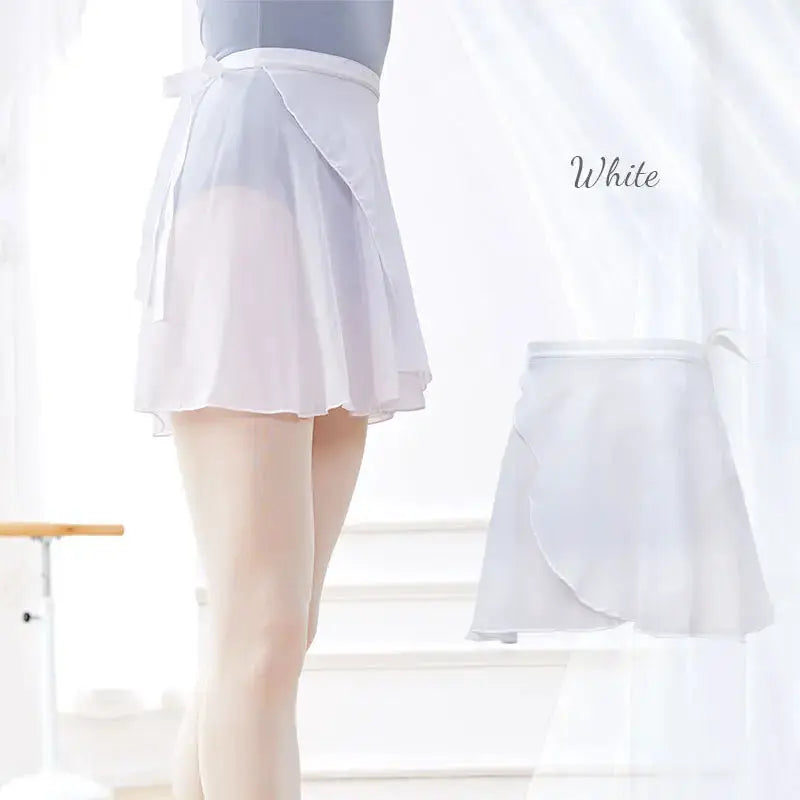 LunaDance Chiffon Wrap Ballet Skirt For Girls And Women Tie Up Tutu Dance Skirt In 19 Colors