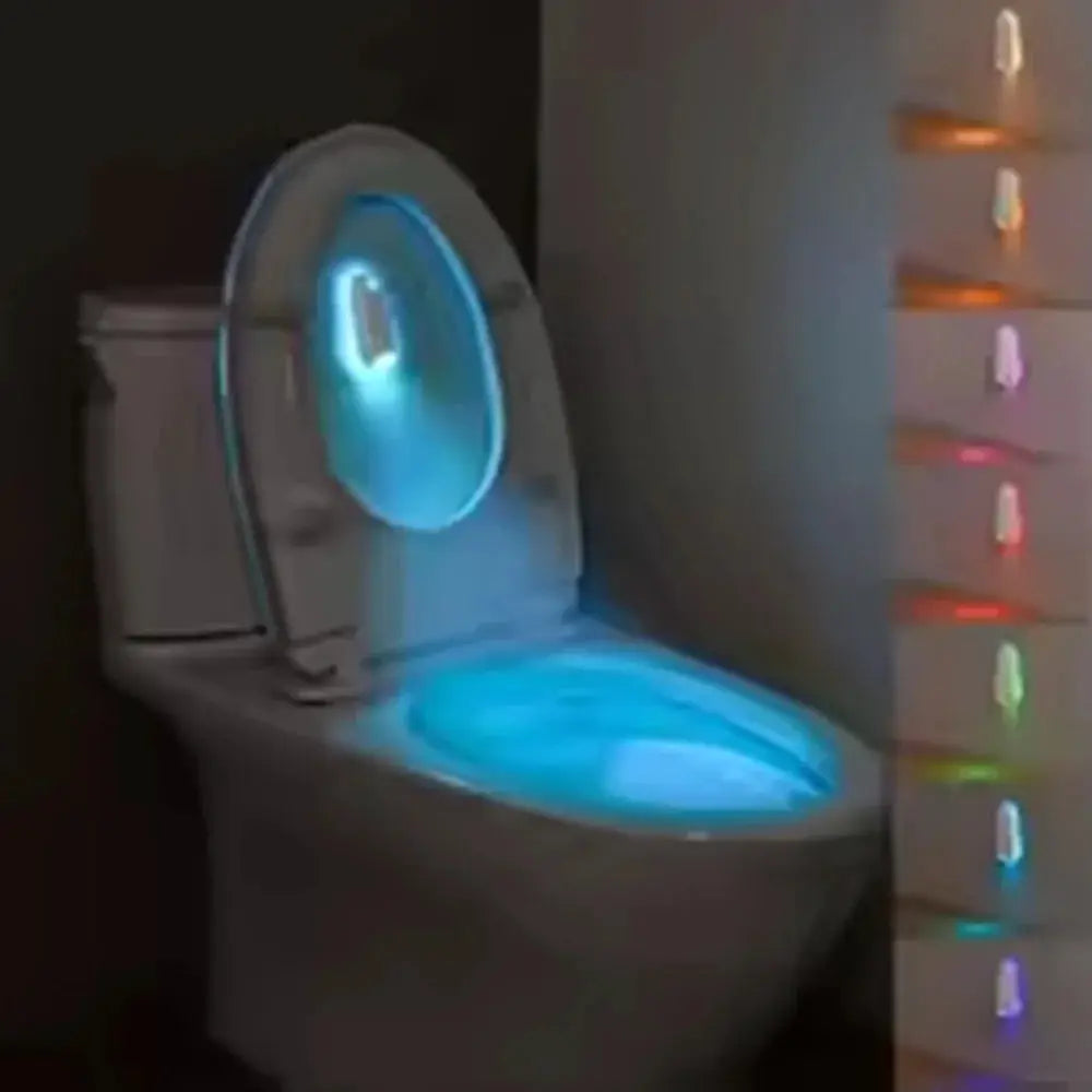 HOMEFISH Toilet Night Light With Motion Sensor RGB 7 Color Changing Toilet Bowl Light For Bathroom Decoration