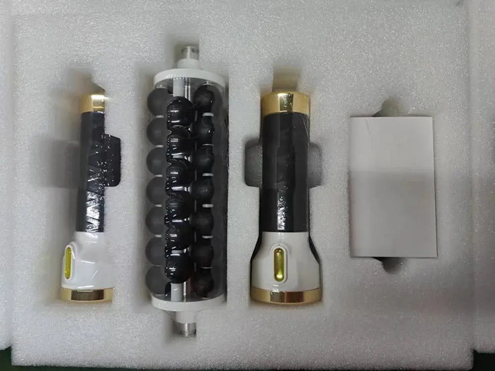Simples Market 40W high-frequency rolling bead massager kit; black bead roller and white-gold handheld unit (3-piece set)