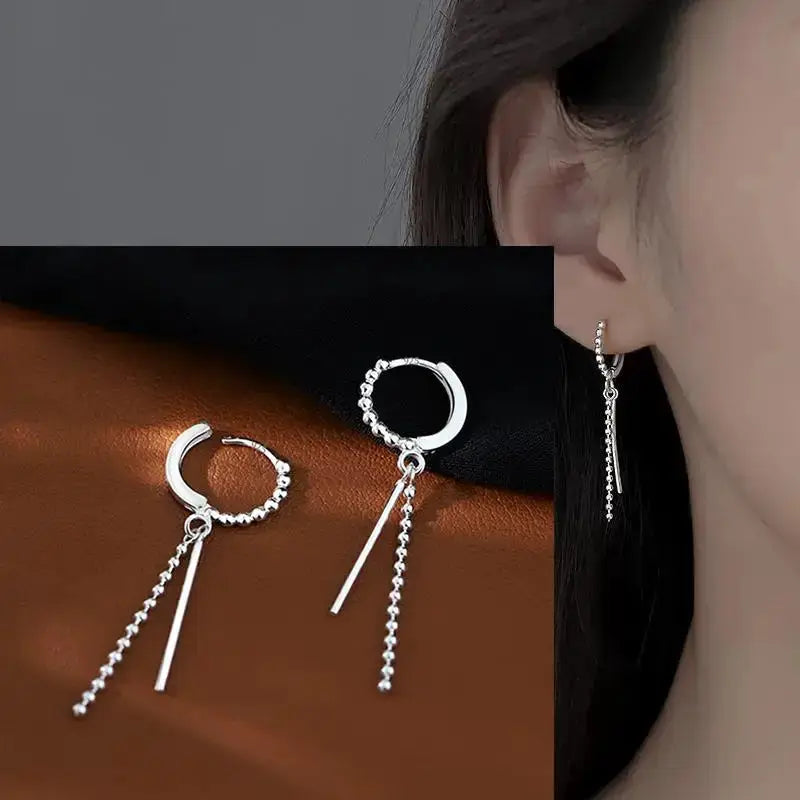 925 Sterling Silver Star Hoop Earrings For Women And Girls Trendy Original Hip Hop Style Jewelry Gift