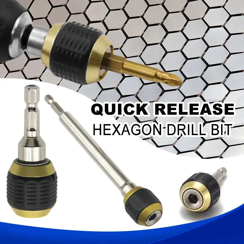 Large Head Quick Release Extension Rod For Drill Driver Self Locking Hexagonal Handle For Fast Bit Changes