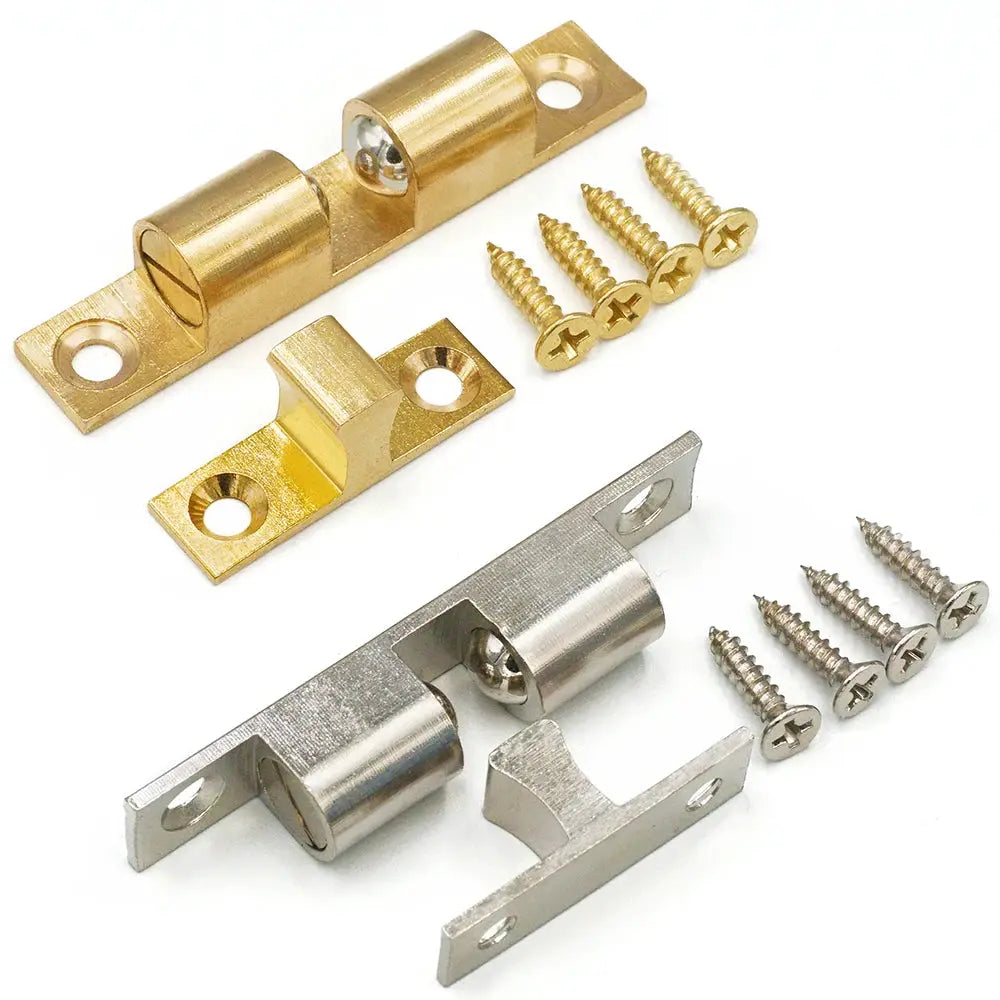 Simples Market cabinet door catch set with brass adjustable spring ball latch and screws (40/50/60/70mm)