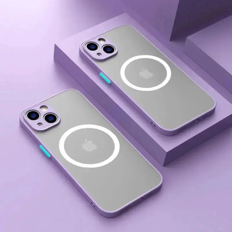 Luxury Matte Armor MagSafe Case For iPhone 16 15 14 13 12 11 Pro Max Mini XS XR Cover Protection