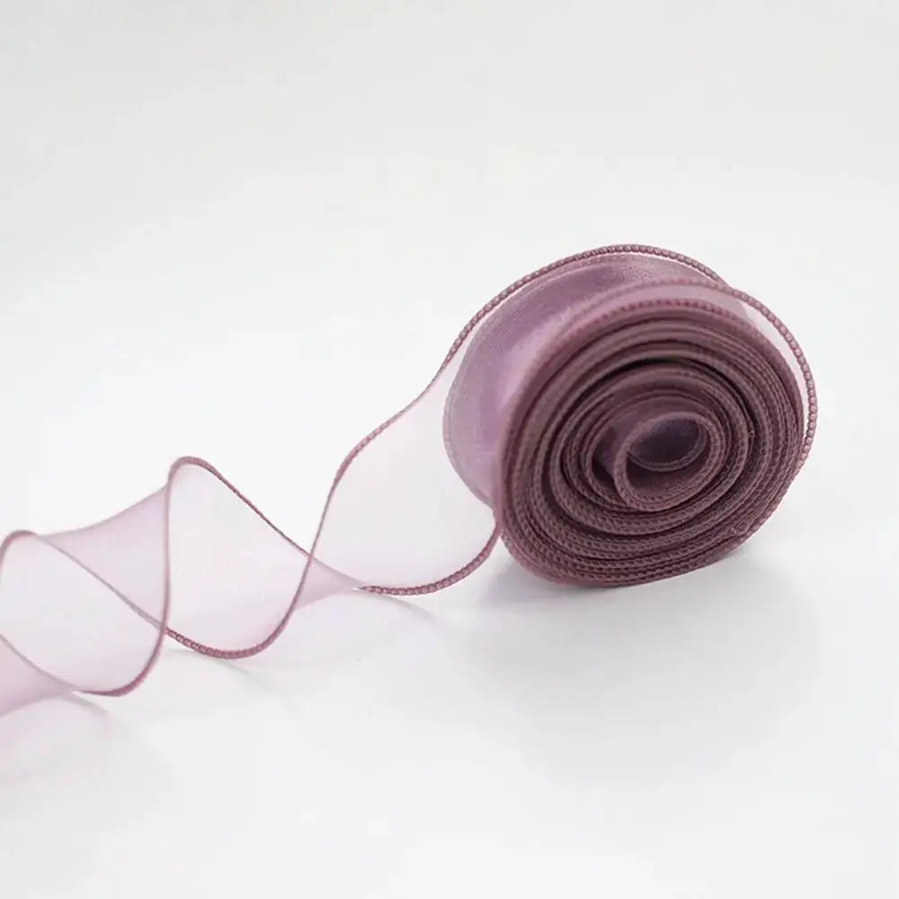 40mm Wide Satin Ribbon Flower Pattern in Organza And Lace Tulle, 10 Yard Roll for Wedding Bouquets And Gift Wrapping