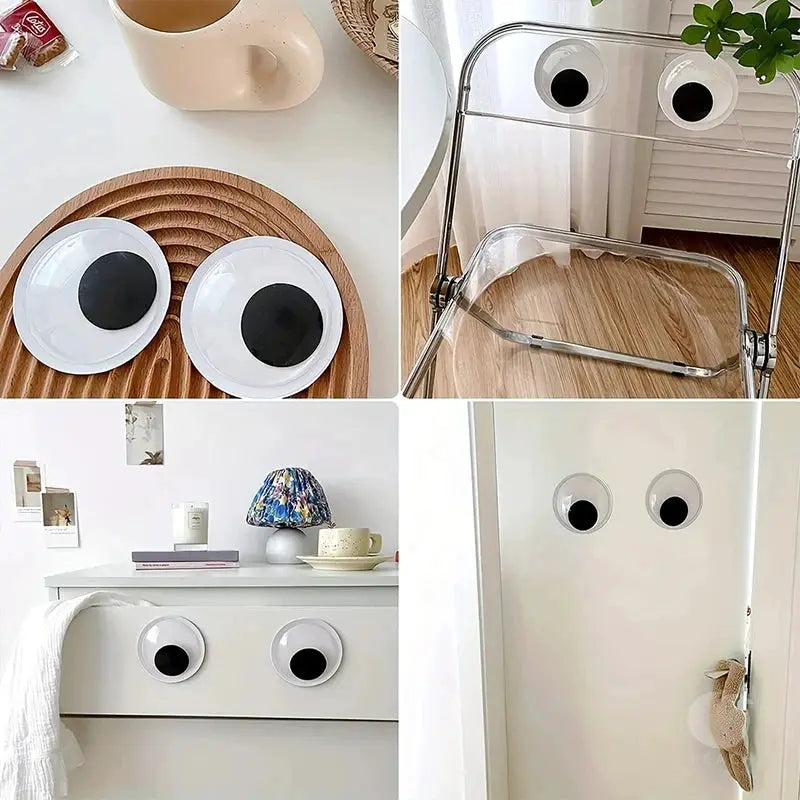 One Pair Self Adhesive Googly Eyes Large Black Plastic Fridge Wall Sticker DIY Scrapbook Dolls Eyeball