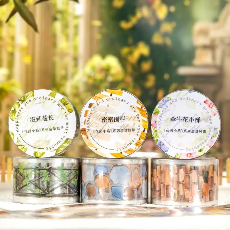 25mm by 2m PET Tapes for Garden Path DIY Scrapbooking Decor Photo Albums Collage Junk Journal Aesthetics Stickers