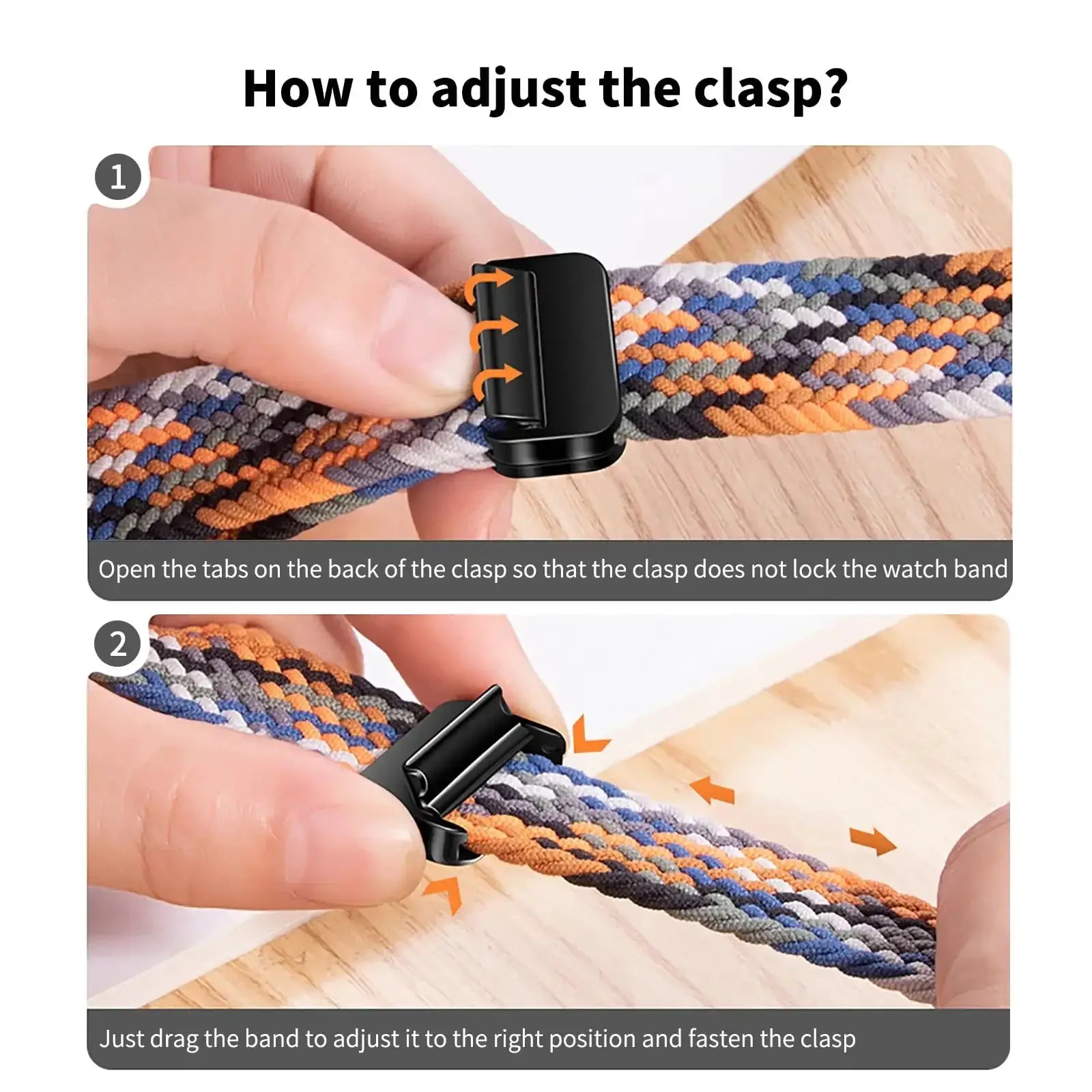 Simples Market braided Apple Watch strap, multicolor nylon band with magnetic clasp for 38–49mm watches