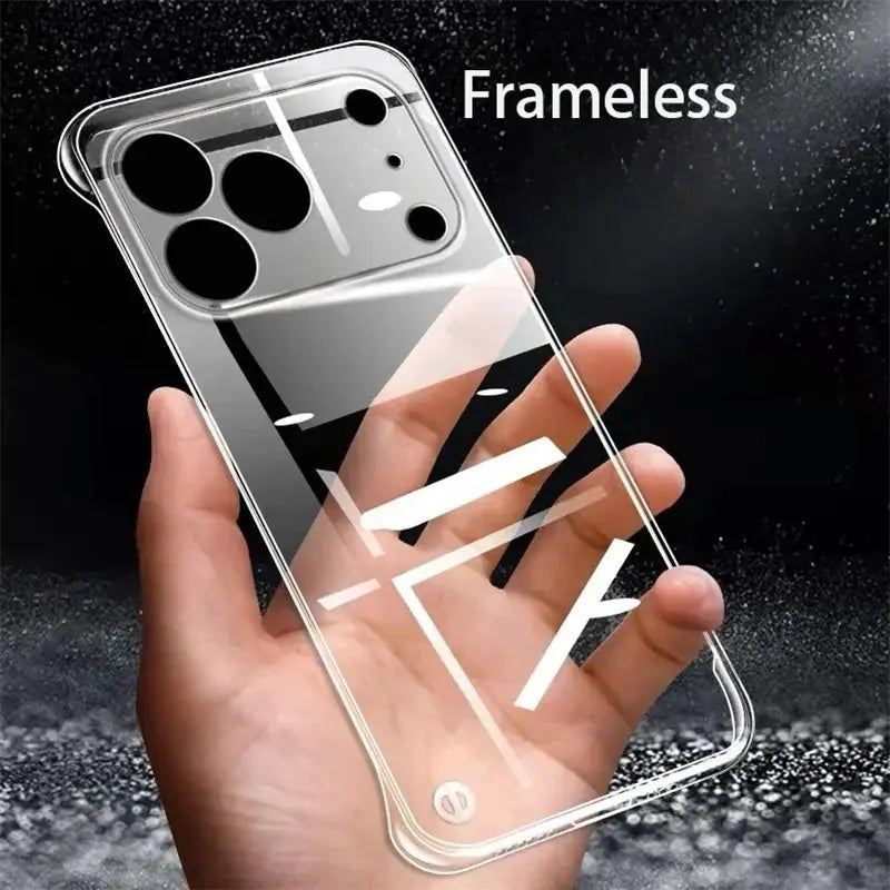 iPhone clear frameless case, slim hard PC, Simples Market