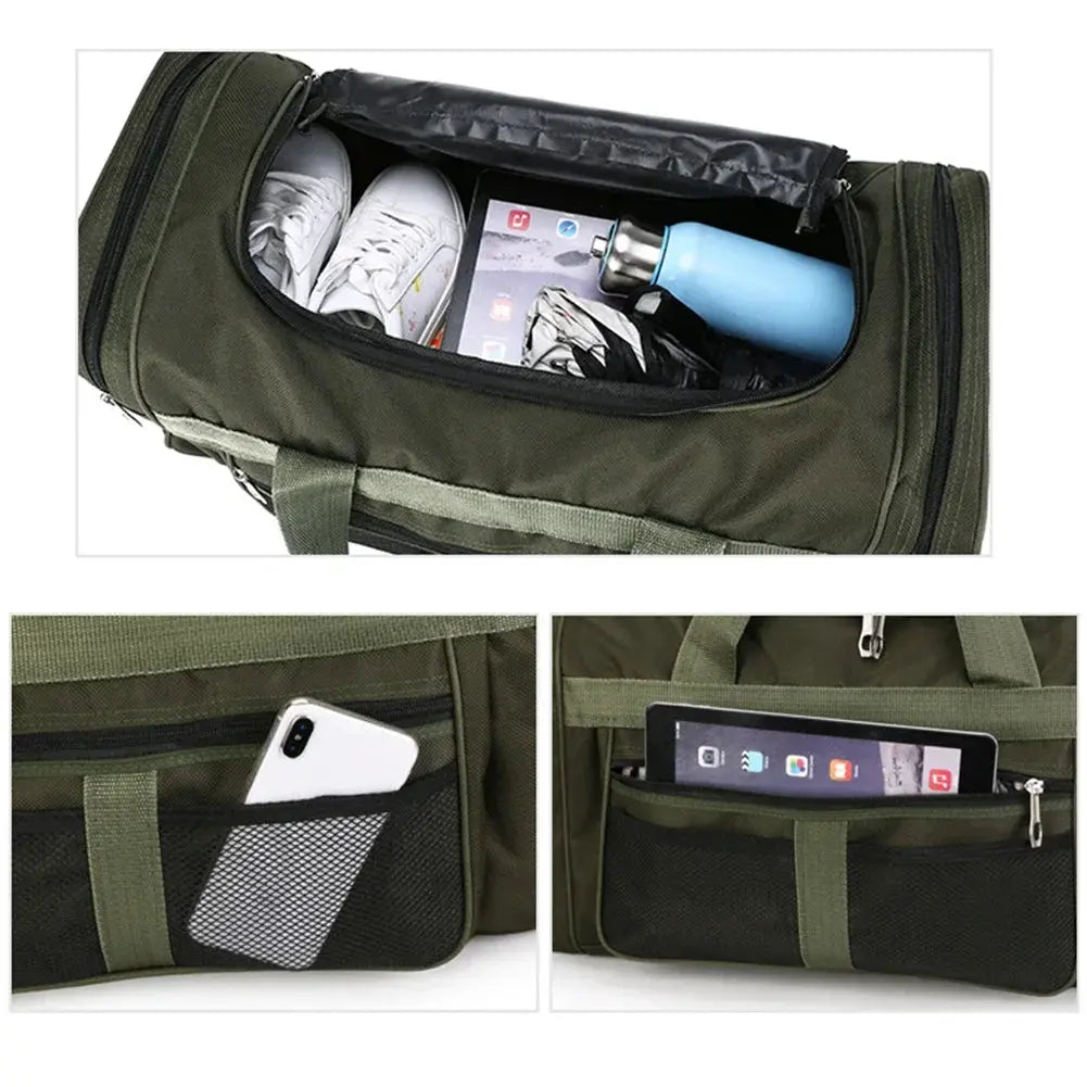 Simples Market Oxford dry-wet separation gym bag, olive-green, large-capacity with multiple pockets