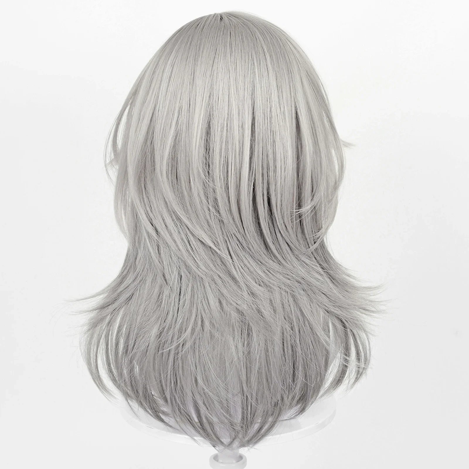 Caelus Stelle cosplay wig from Honkai: Star Rail, gray synthetic wig with bangs, medium length straight