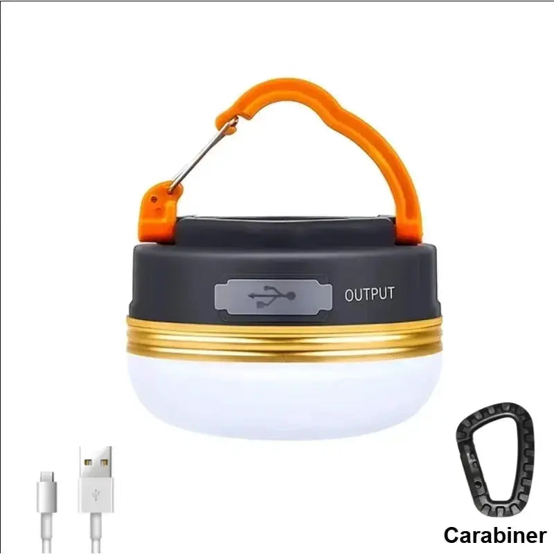 Rechargeable LED Camping Lantern With Folding Floodlight Portable Tent Light 3 Light Modes USB And Solar Charging