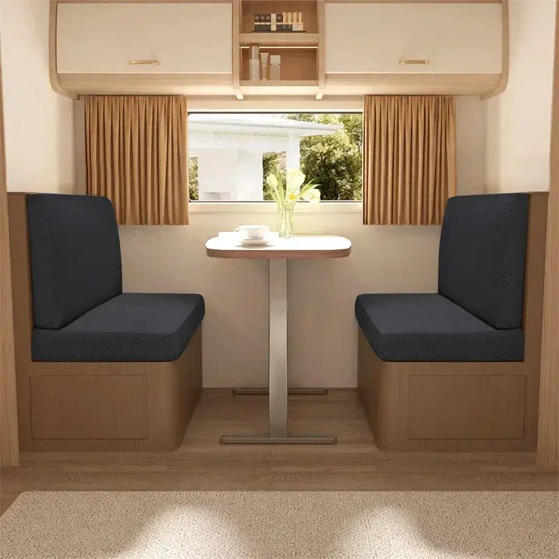 RV dinette cushion covers, 2-Piece polar fleece, dark blue, Simples Market