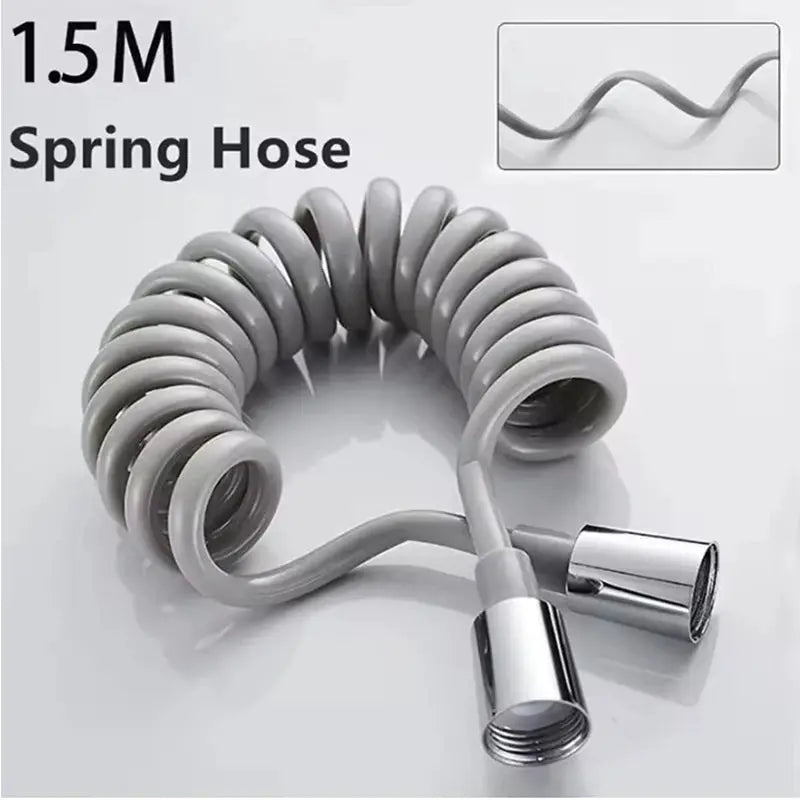Toilet bidet sprayer hose, 1.5m stainless steel with chrome fittings