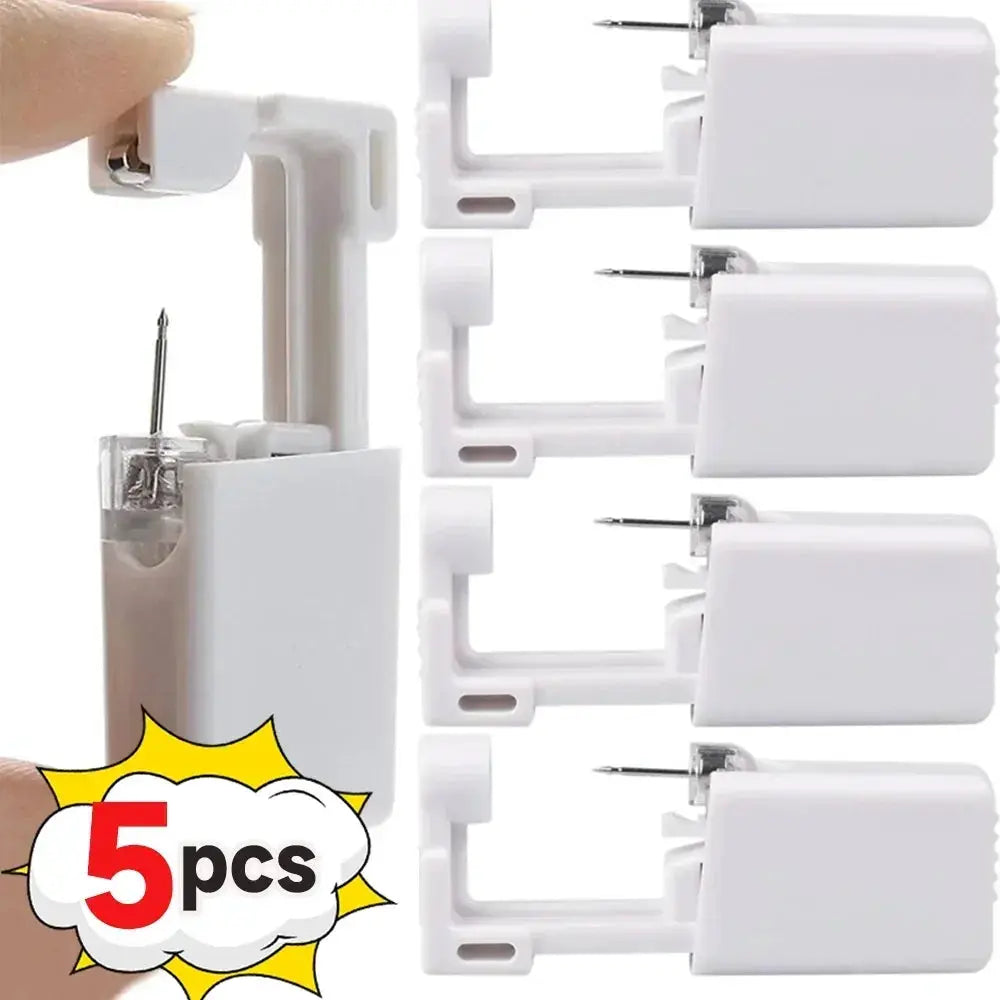Disposable White Plastic Ear Piercing Gun Kit For Women And Men Sterile Safe Earring Tools
