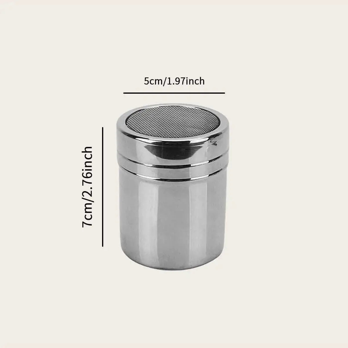 Stainless Steel Powder Dispenser Dust Shaker For Cocoa Cinnamon Powdered Sugar Salt Pepper Spices
