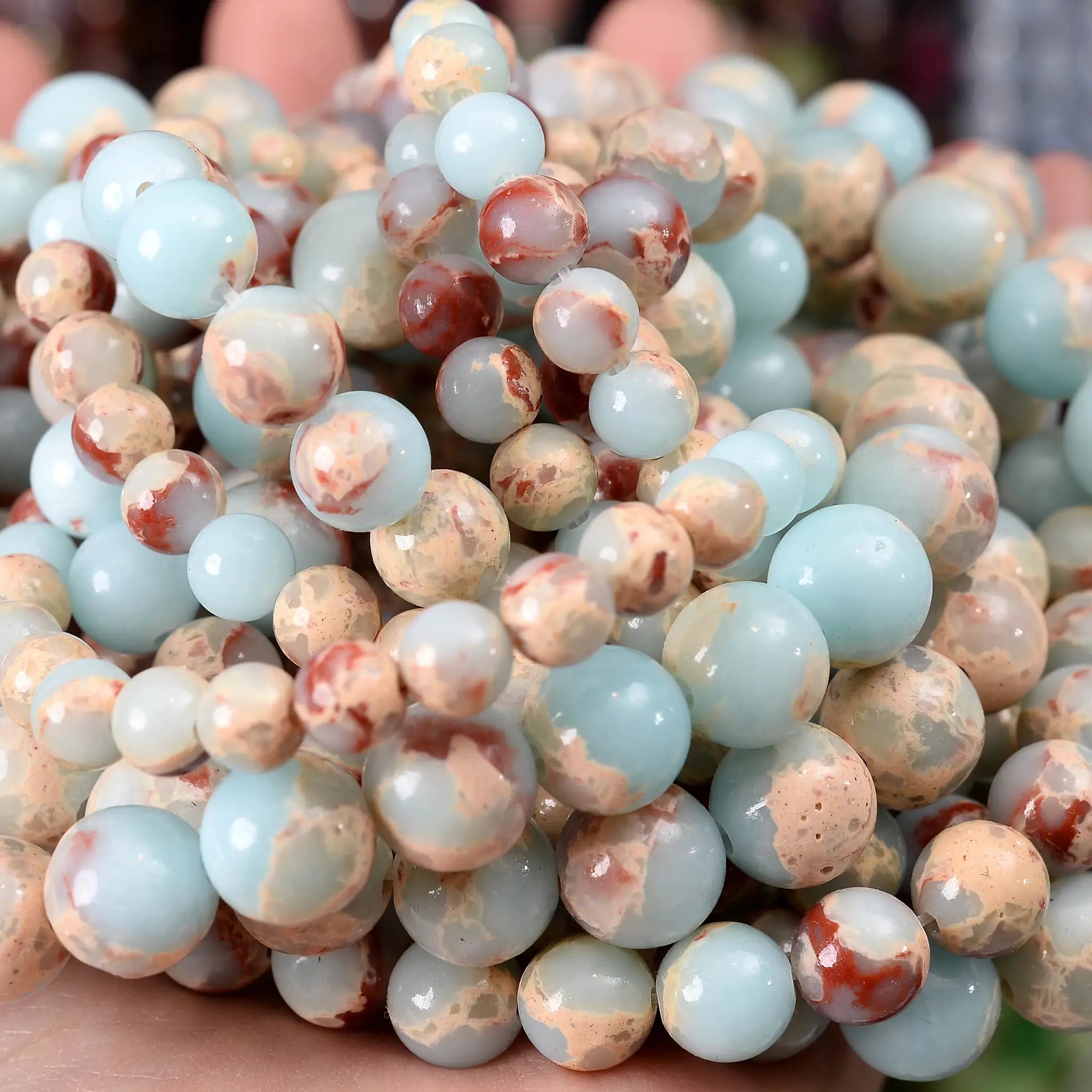 Natural Stone Beads Lava Jasper Tiger Eye Quartz Agate Round Beads 4 To 12mm For Jewelry Making DIY Bracelet Accessories