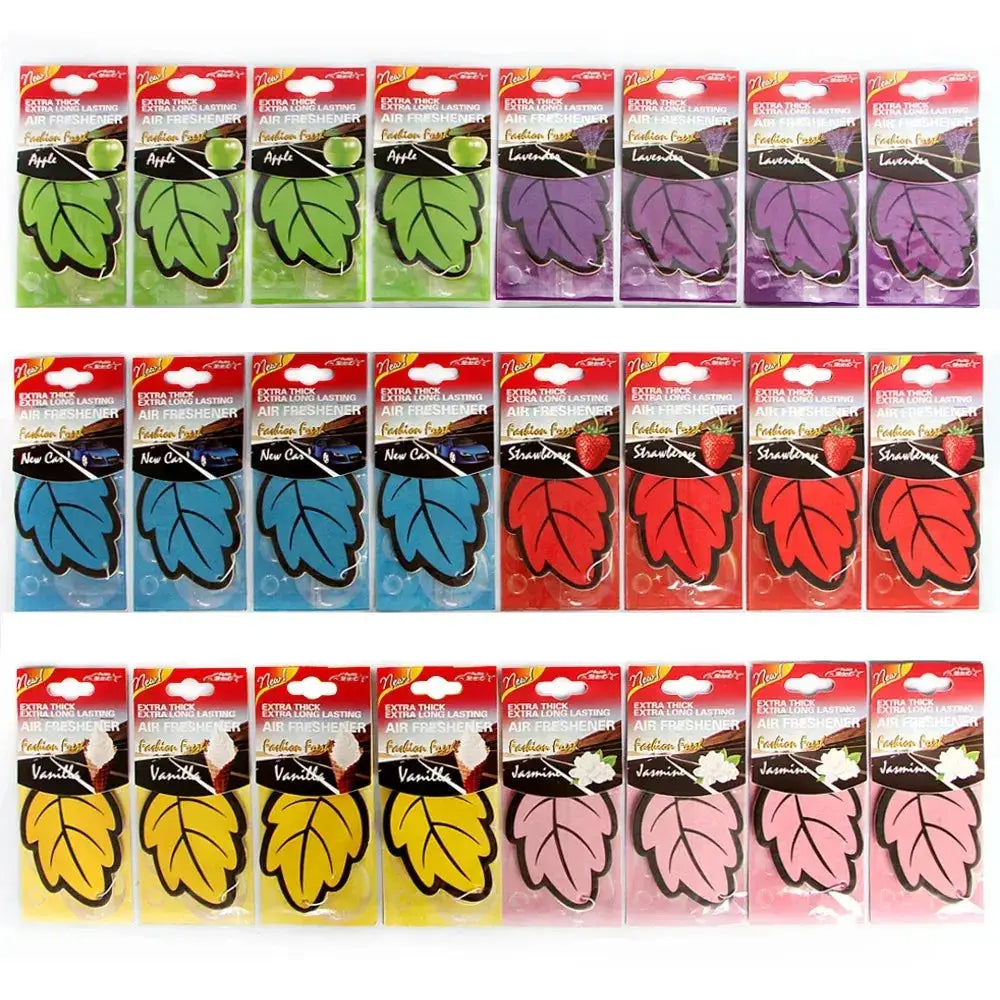 Natural Tea Paper Car Air Freshener Leaf Shape Hanging Scented Vanilla Perfume Fragrance 3 to 60 Pieces