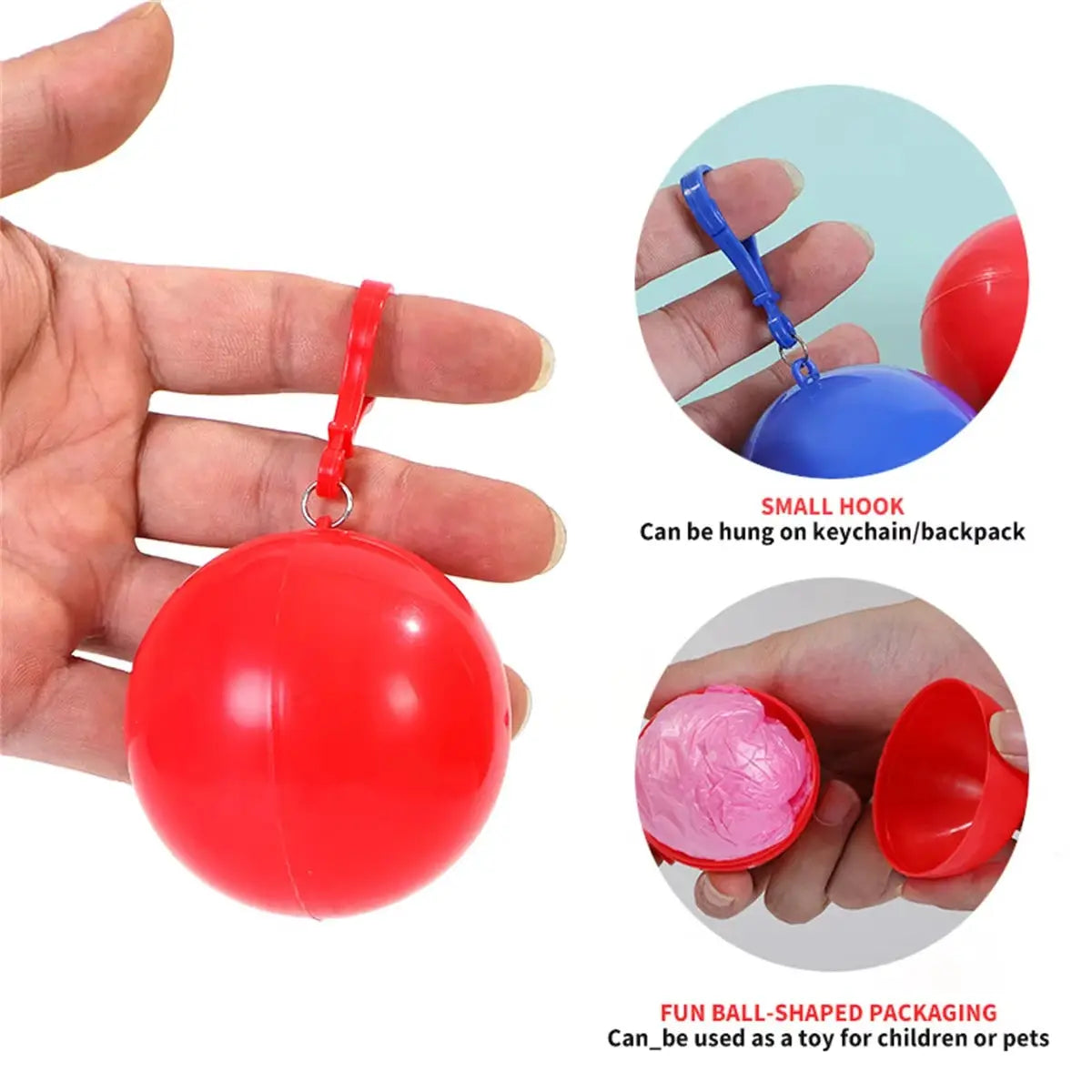 Mini Portable Raincoat Ball Colorful Disposable Thickened Rain Poncho Emergency Waterproof Rainwear Cape Keyring