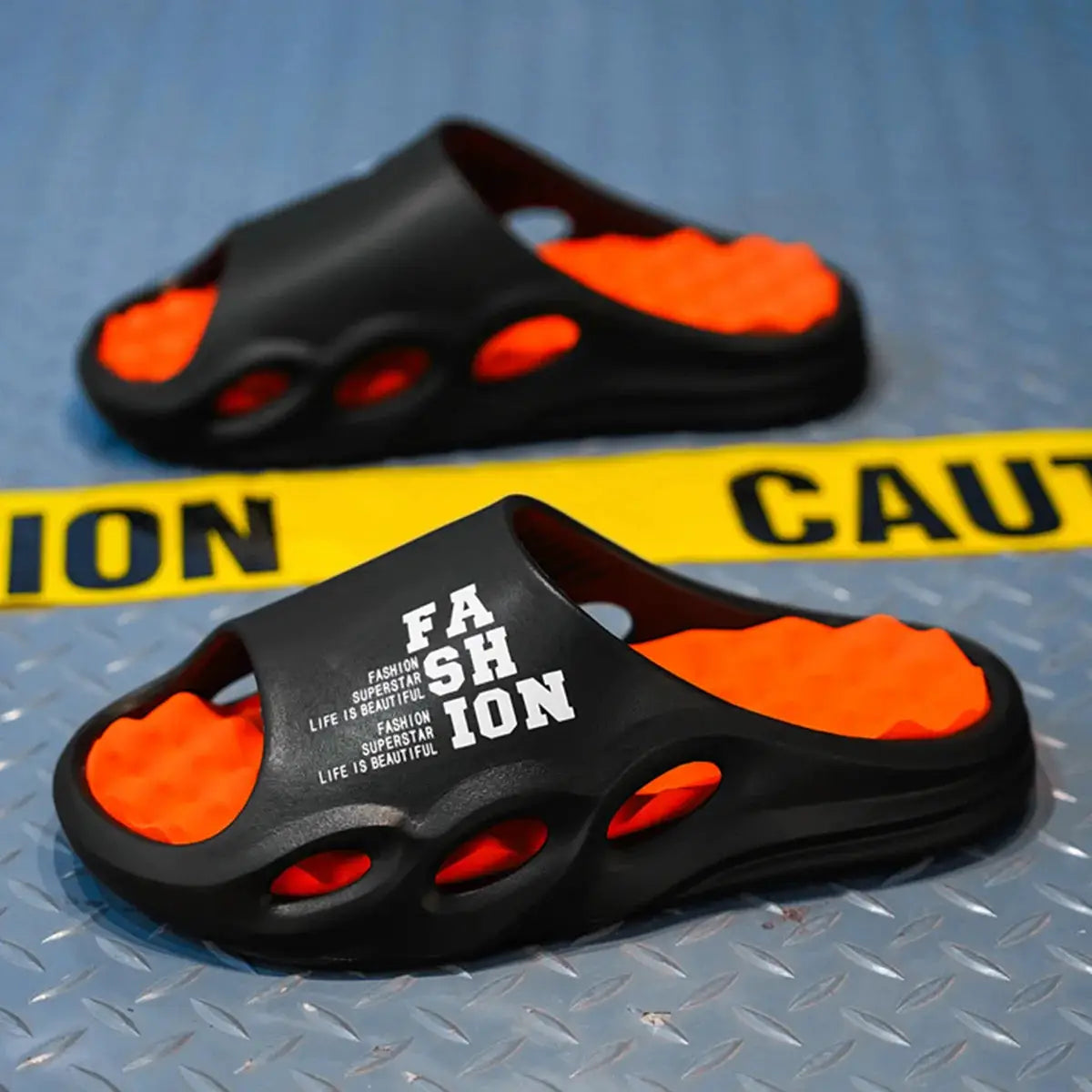 StrideFlex Mens Massage Slippers With Thick EVA Sole Non Slip Indoor Outdoor Sandals For Summer Beach