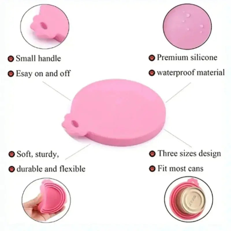 2 Pack Reusable Silicone Pet Food Can Covers for Dogs and Cats Universal Fit Airtight Tin Lid Seal with Spoon